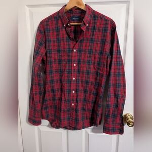 Proper Cloth Mens Shirt Plaid Red Long Sleeve Button Down Size Small